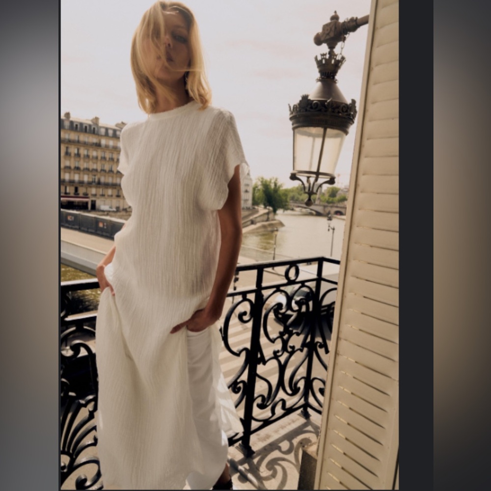 Zara 100% linen tunic dress zw collection